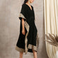 trueBrowns Black Velvet Embroidered Lace Kaftan | Swadesiicart