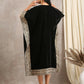 trueBrowns Black Velvet Embroidered Lace Kaftan | Swadesiicart