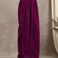 trueBrowns Wine Velvet High Waist Pant | Swadesiicart