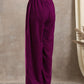 trueBrowns Wine Velvet High Waist Pant | Swadesiicart