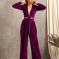 trueBrowns Wine Velvet High Waist Pant | Swadesiicart