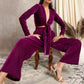 trueBrowns Wine Velvet High Waist Pant | Swadesiicart