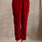 trueBrowns Red Velvet Pant | Swadesiicart