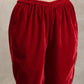 trueBrowns Red Velvet Pant | Swadesiicart