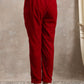 trueBrowns Red Velvet Pant | Swadesiicart