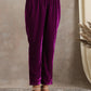 trueBrowns Wine Velvet Pant | Swadesiicart