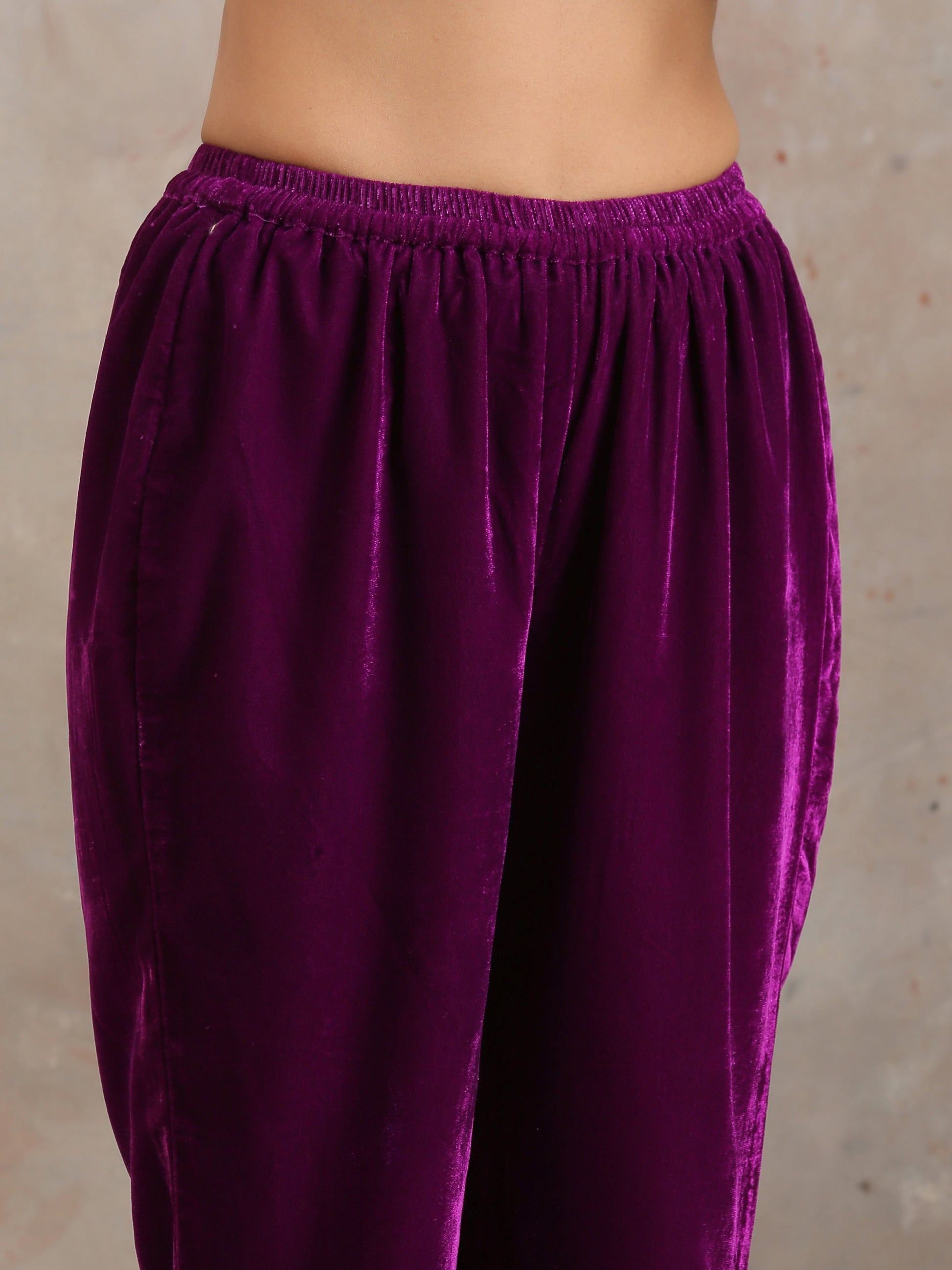 trueBrowns Wine Velvet Pant | Swadesiicart
