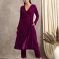 trueBrowns Wine Velvet Pant | Swadesiicart