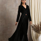 trueBrowns Black Velvet Front Slit Kurta | Swadesiicart