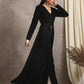 trueBrowns Black Velvet Front Slit Kurta | Swadesiicart