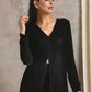 trueBrowns Black Velvet Front Slit Kurta | Swadesiicart