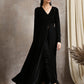 trueBrowns Black Velvet Front Slit Kurta | Swadesiicart