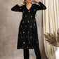 trueBrowns Black Velvet Embroidered Angrakha | Swadesiicart