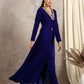 trueBrowns Blue Velvet Front Slit Kurta | Swadesiicart