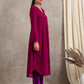 trueBrowns Pink Velvet Pleated Kurta | Swadesiicart