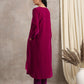 trueBrowns Pink Velvet Pleated Kurta | Swadesiicart