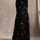 trueBrowns Black Velvet Embroidered Kurta Sharara Set | Swadesiicart