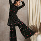 trueBrowns Black Velvet Embroidered Kurta Sharara Set | Swadesiicart