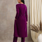 trueBrowns Wine Velvet Angrakha | Swadesiicart