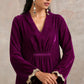 trueBrowns Wine Velvet Lace Kurta Pant Set | Relove - Swadesiicart