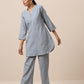 trueBrowns Cotton Steel Blue Short Co-Ord Set | Relove - Swadesiicart
