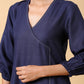 trueBrowns Cotton Linen Dark Blue Kurta Pant Set | Swadesiicart