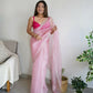 Vamsee Sheetal Peach Organza Saree - Swadesiicart