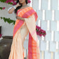 Beatitude Cream Cotton Paisley Border Tangail Handloom Saree