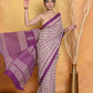 Very Much Indian Handblock Printed Cotton Saree With Natural Dyes - White | Swadesiicart