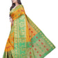 Vamika Banarasi Cotton Silk Yellow Weaving Saree | Swadesiicart
