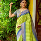 Vishnu Weaves Women's Green South Silk Zari Woven Saree with Unstitched Blouse - Swadesiicart