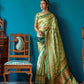 Vishnu Weaves Women's Pista Patola Banarasi Silk Meenakari Zari Woven Saree with Blouse - Swadesiicart