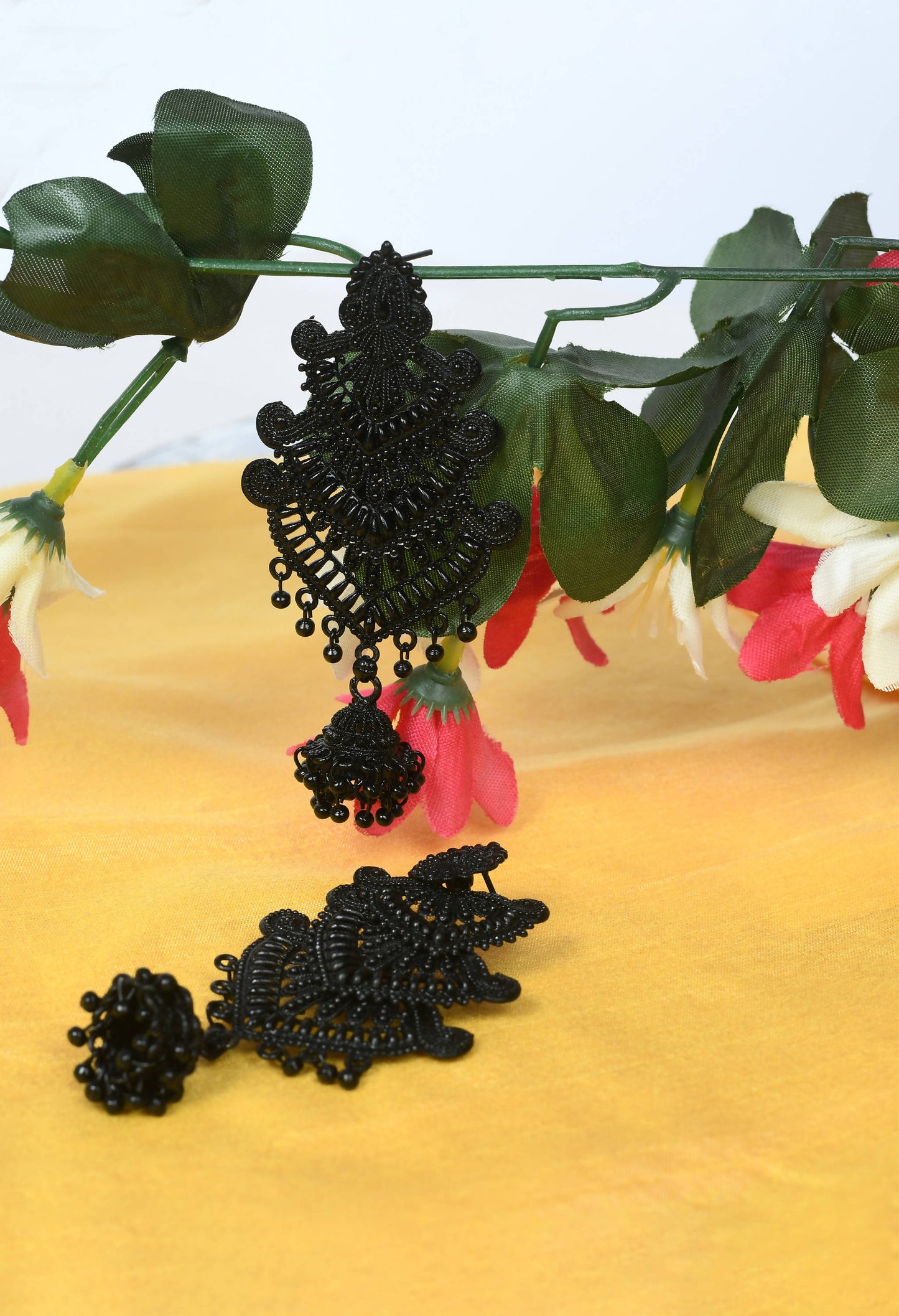 Mominos Fashion Johar Kamal Latest Design Black Color Earrings - Swadesiicart