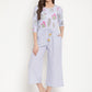 Ahalyaa Womens Blue Crepe Printed Jumpsuit | Swadesiicart