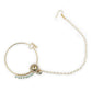 Gold-Polished White Green Kundan-Studded Pearl Beaded Nosepin - Ruby Raang | Swadesiicart