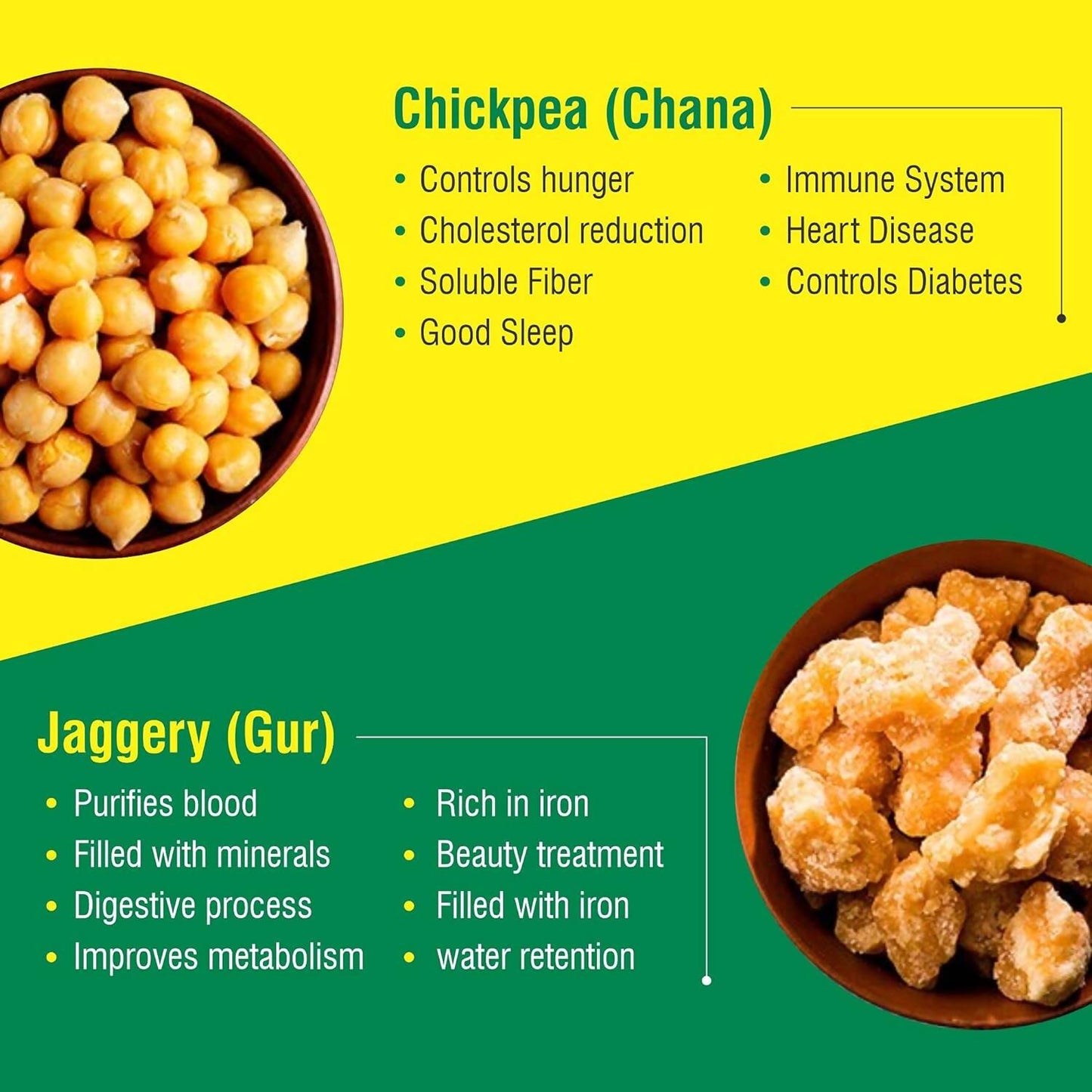 Dhampur Green Gur Chana - Swadesiicart