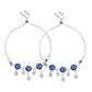 VOJ Set Of 2 Silver Plated Evil Eye Handcrafted Anklets - Swadesiicart