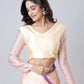 Vastranavya Peach Mandala Print Free Hand Ready to Wear Saree | Swadesiicart
