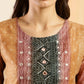 Orange Chinon Digital Printed With Hand Work Kurta - Himanshi - Swadesiicart