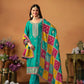 Anaita Blue Embroidered Soft Organza Salwar Suit