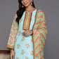 Ahalyaa Women's Traditional wear Kurta Set - Blue | Swadesiicart