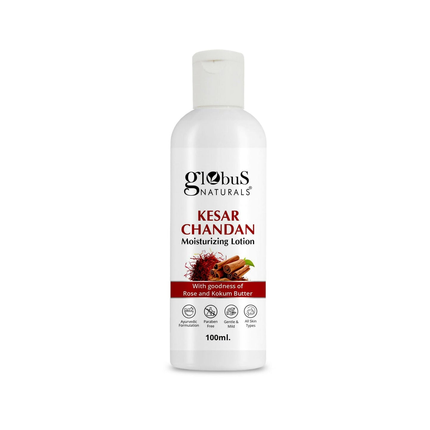 Globus Naturals Kesar Chandan Moisturizing Body Lotion For Silky Soft, Smooth, Radiant Skin, All Skin Types | Swadesiicart