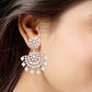 Gold-Polished With Matte Finish Traditional Kundan & Faux Pearl Chandbali Earrings With Maang Tikka Set - Wahe Jewels - Swadesiicart