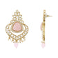 Gold-Polished Traditional Pearl Hanging Kundan Stone Chandbali Earring With Maang Tikka For Women/Girls - Wahe Jewels - Swadesiicart
