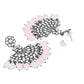 Ethnic Stylish Silver Oxidised Kundan Pearl Chandbali Earrings With Maang Tikka Set For Women And Girls - Wahe Jewels - Swadesiicart