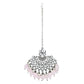 Ethnic Stylish Silver Oxidised Kundan Pearl Chandbali Earrings With Maang Tikka Set For Women And Girls - Wahe Jewels - Swadesiicart