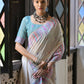 Vishnu Weaves Women's Firozi Muga Cotton Saree with Blouse - Swadesiicart