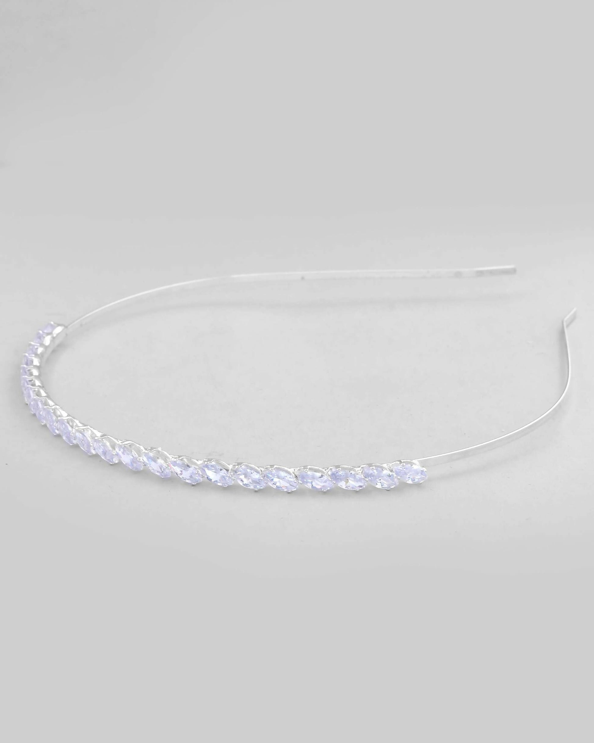 VOJ Silver Plated AD Studded Hairband | Swadesiicart