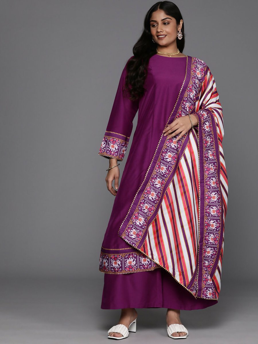 Ahalyaa Women's Traditional wear Kurta Set - Purple | Swadesiicart