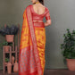 Joban Fashion Orange Woven Design Banarasi Silk Sarees | Swadesiicart